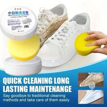Crema limpiadora multiusos para zapatos, pasta de limpieza multiusos que incluye esponja blanca, limpiador de zapatos blancos, removedor de manchas sólido para zapatos - Blanco - Ver 2