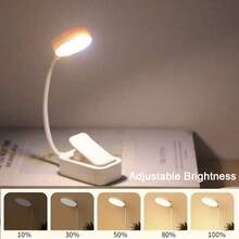1 pieza Luz LED para libros con clip, lámpara de lectura portátil, alimentada por batería, 3 colores ajustables, lámpara de escritorio mini suave y regulable que cuida la vista - Luz de lectura - Ver 10