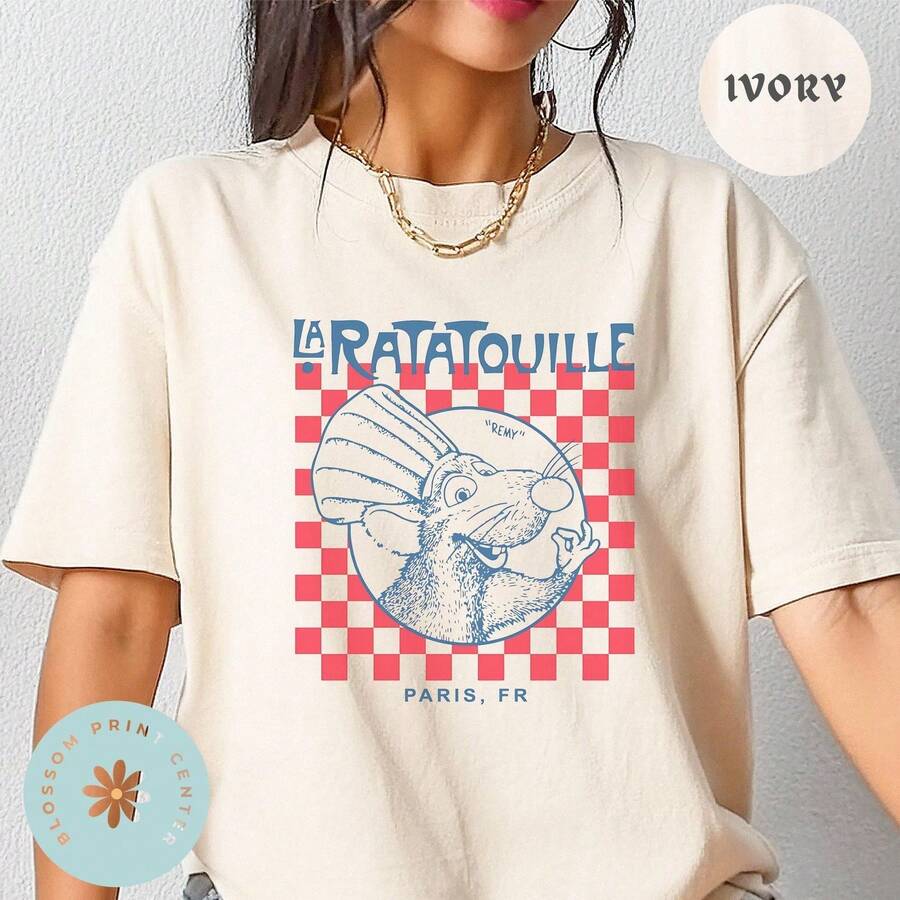 Camiseta Comfort Color® Ratatouille, Camiseta vintage Ratatouille Gusteau's, Camiseta Remy Anyone Can Cook, Camiseta Little Chef, Camisetas Remy - Negro - Ver 1