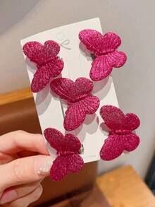 5 piezas de Pinzas para el cabello con diseño de mariposa lindas, versátiles y adecuadas para vacaciones y uso diario - Multicolor - Ver 10