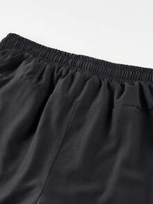 Men's Lightweight 2 In 1 Sports Pants, Casual Fashion Fitness Running Trousers - Black - View 7