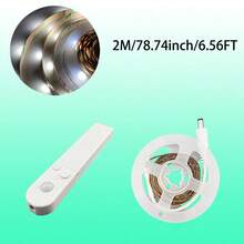 2835RGB Body Sensor LED Strip Light, 3.28FT/1M-16.4FT/5M, Battery Box Mounted Battery Powered Or USB Powered (Batteries Not Included), Warm Light/White Light Optional, Soft And Bright Colors Suitable For Staircases, Closets, Study Rooms, Bedrooms. - CT-white Light/Warm Light - View 13