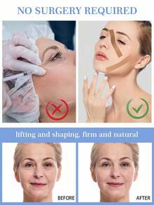 3/2/1 Pcs Face Lifting Tape | Facial Muscle Fascia Lifting Tape Tightens Skin | Face, Neck And Forehead Lifting Tape | Face Smoothing And Lifting Mask - Multicolor - View 3