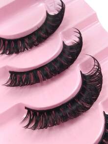 7 Pairs/Pack DD Curl Russian False Eyelashes, Dense Curly And Fluffy, Create Cat Eye Makeup Effect, 8D Long And Dense False Eyelashes, Enhance Eye Contour, Elongate And Thicken Lash Line, Create Exquisite Makeup. - Black - View 6