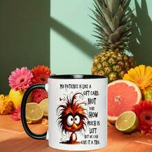 11oz "My Patience Is Like..." Funny Print Mug, Novelty Gift For Friends Printed Ceramic Coffee Mug With Comfortable Handle, Thermal Insulated, Personalised Mug, Iced Coffee Cup, Coffee Travel Mug, Perfect Mother's Day & Birthday Gift For Mom, Valentine Gifts For Him & For Women, Funny Teacher Gifts, Ideal For Home, Kitchen, Living Room & Back To School Use - Black - View 7