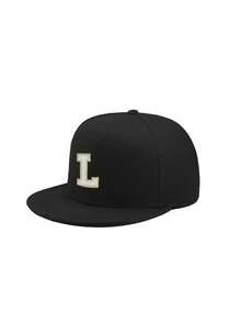 1pc Embroidered 26 Letters Flat Brim Baseball Cap, Adjustable Outdoor Sun Hat Suitable For Spring, Autumn, Travel, Beach, Vacation, Suitable For Teenagers, Y2K Style - Black - View 8