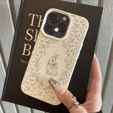 1pc TPU Material Secret Garden Bow Rabbit Pattern Phone Case Suitable Compatible With IPhone 17 Pro Max/17/16 Pro Max/15/13/12/11, S20 FE/A15/S24/A55, Note 11/Note 12/Note 13 Pro, Full Coverage Anti-Drop Soft Protective Phone Case - White - View 2