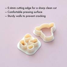 1pc/2pcs Cartoon Cute Cow Print Cow Shaped Polymer Clay Earring Cutter Mold For Beginner DIY Polymer Clay Earrings Jewelry - Apricot - View 5