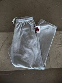 Gray Balloon/Baggy Sweatpants With Adjustable Wide Leg And Unique Style - Sportlife - Light Grey - View 9
