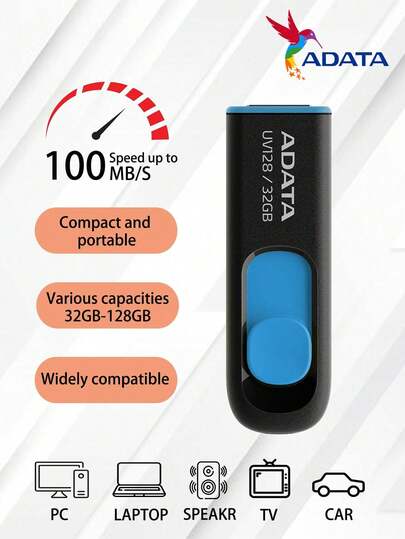  Unidad flash USB 3.2 ADATA de 32GB, 64GB, 128GB, 256GB, de alta calidad, memoria portátil, memoria USB para computadora, TV, automóvil