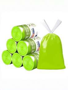 High-Quality Drawstring Trash Bags - 100/50/30pcs, 4 Gallon, With Insect Repellent, Perfect For Kitchen, Bathroom, Bedroom & Office - A - View 7