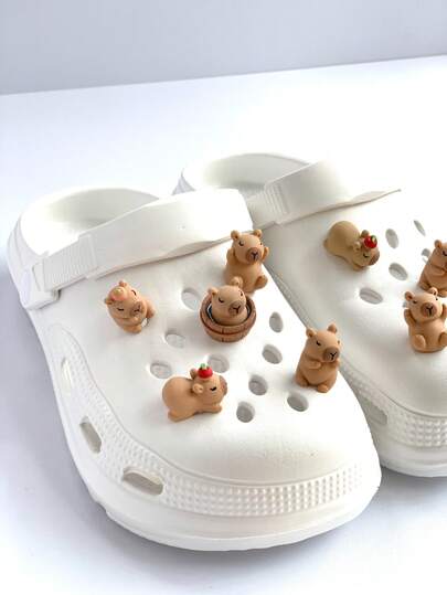 1 3 5 10-Piece Kapibala Shoe Accessory Set, Made Of Plastic, Perfect For Spring/Summer Dresses And Sandals. An Ideal Gift For Friends Or Girlfriends. Cartoon Design, Cute DIY Sandal Decorations, Birthday, Christmas, And Valentine's Day Gifts, Shoe Ornaments, Party Birthday Presents, Fashion Accessories, Women's Shoe Ornament Inspiration