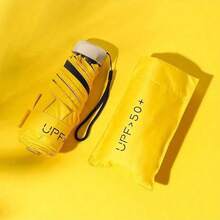 1把便携式折叠伞，防紫外线，轻便可折叠，配有收纳袋，紧凑型金属伞架，防紫外线，迷你设计，晴天雨天适用，多种颜色可选，小巧遮阳设计，带金属手柄，是春夏的理想之选，伴娘礼物 - A - 查看 18