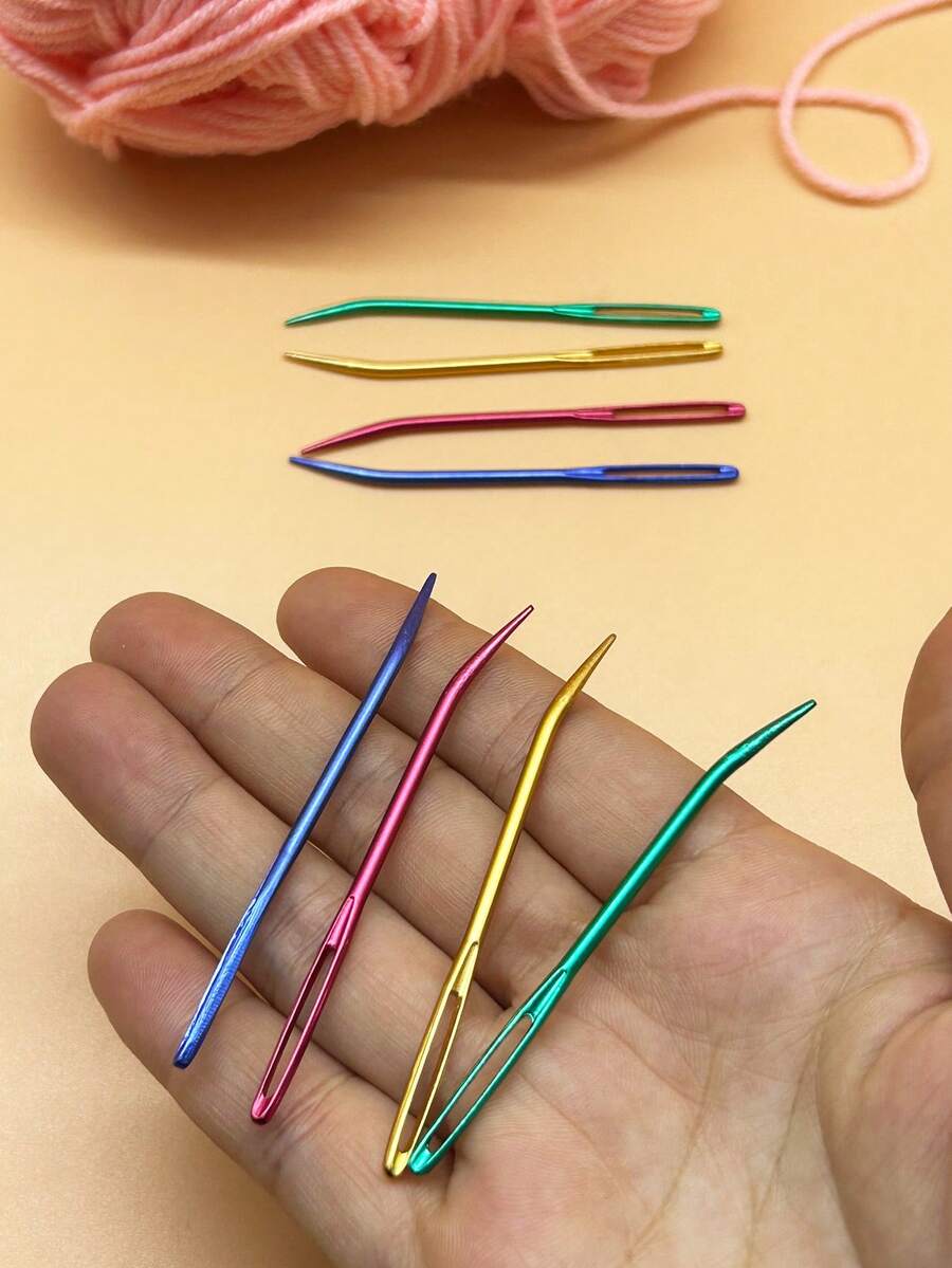 8pcs Colorful Yarn Sewing Tapestry Needles, Red Yellow Blue Green High ...