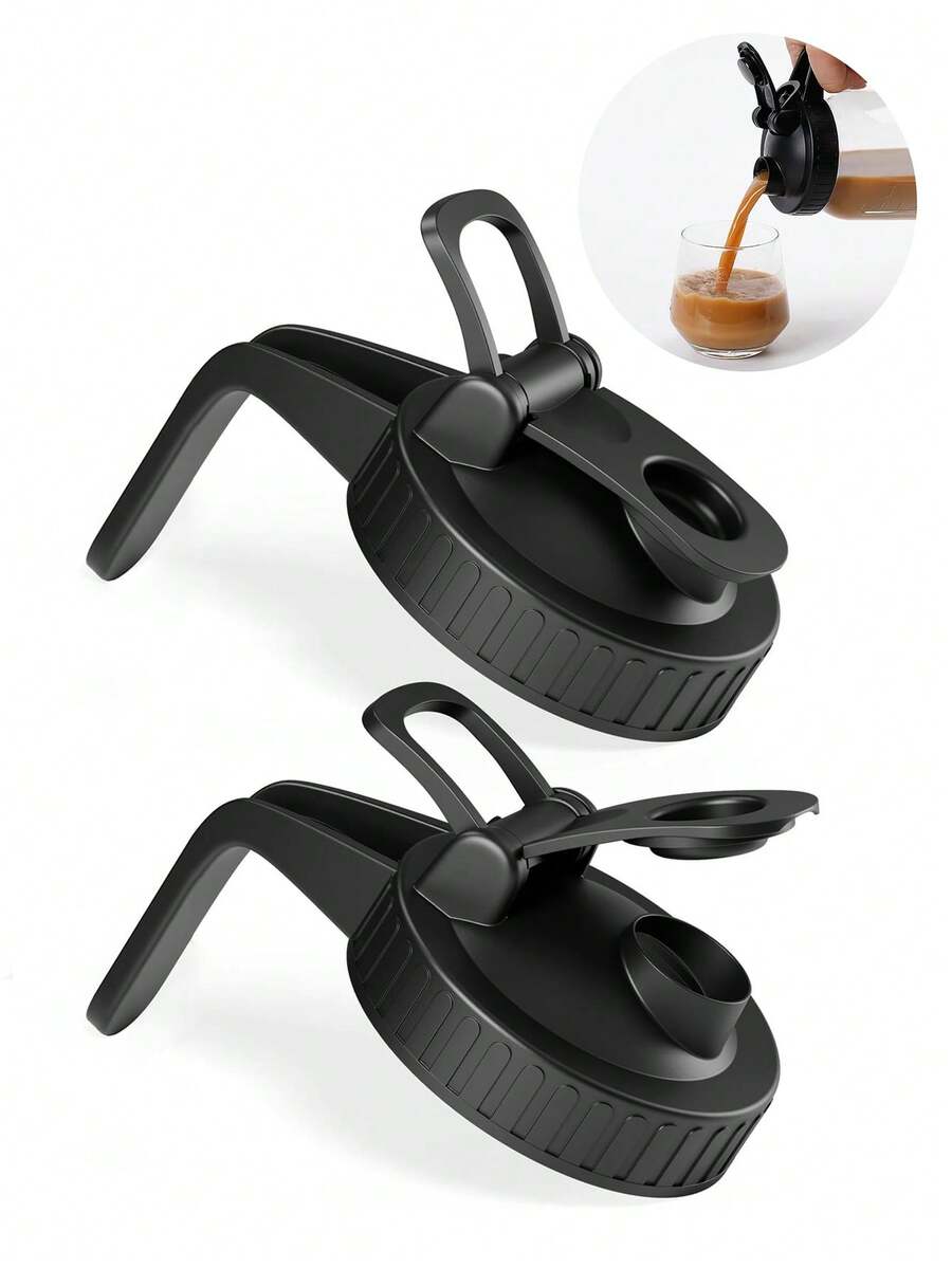 2pcs Mason Jar Tilting Lids, Fit Standard & Wide Mouth Mason Jars, Leak-Proof Sealing Caps For Canning Jars - View 1