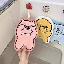 1条/小狗/小猪/大象图案挂式手帕，可爱超强吸水加厚，可用于厨房/卫生巾/客厅。 - 彩色 - 查看 5