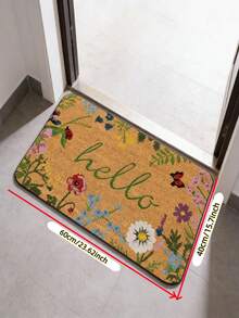 1pc Floral "Hello" Rectangular Doormat - Indoor/Outdoor Welcome Mat, Non-Slip Entrance Rug, Suitable For Living Room, Bedroom And Home Decor, Machine Washable, Comfortable Decorative Carpet For Living Room - A - View 15