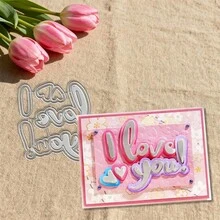 创意情人节标签模具，DIY剪贴簿相册和压花模板，贺卡制作工具，卡片纸切割工艺品，礼品卡制作模板模切。 - 銀色 - 查看 6