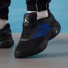 Nike Men's Casual, Versatile, Sports Training, Torsion-Resistant Basketball Shoes - Black/Blue - View 3