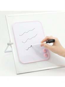 6英寸 x 8英寸粉色磁性白板，配有白板笔和2个磁铁 - 小型白板，适用于学校储物柜、教室、家庭、办公室、旅行 - 磁吸白板 - 查看 5