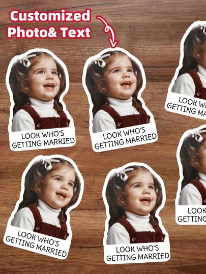 1-48pcs Custom Face Stickers, Personalized Photo Stickers, Custom Text Labels, Wedding Theme Stickers, Waterproof Stickers, PVC Stickers, Commemorative Gifts, Perfect For Weddings, Home, Office, Party Decor, Personalized, Unique, Colorful Labels, Ideal Gift For Her, Him, Friends, Family, Couples, Married Couples, Great For Parties, Birthdays, Wedding Celebrations