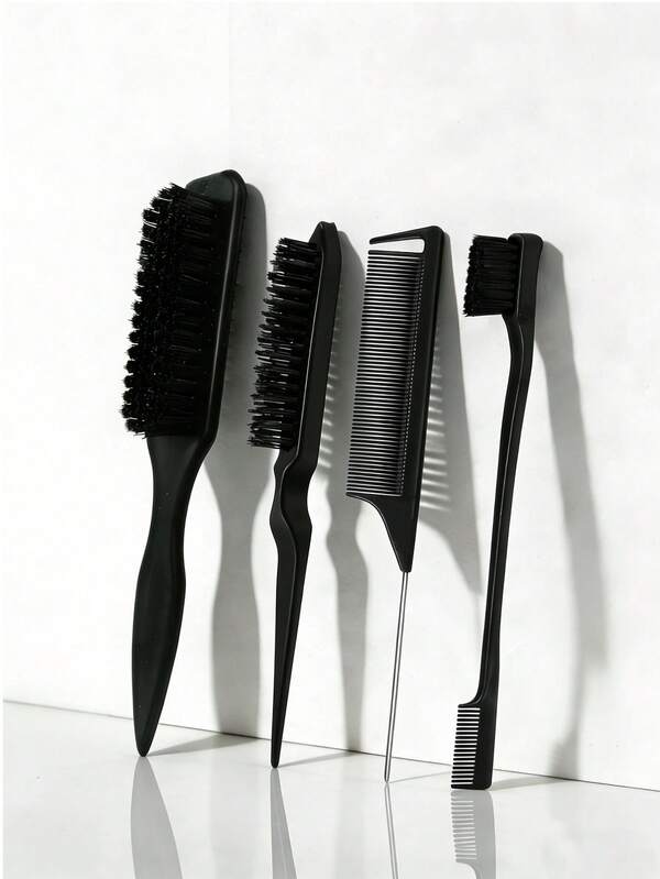 Leopard Print Glossy Backcombing Brush Set, Smooth Brush Can Control Frizz & Flyaways, Create Sleek Ponytail & Bun, Hair Styling Accessory For Women