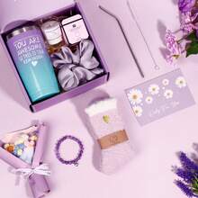女士礼篮，独特的女士生日礼物，闺蜜生日礼物，励志礼盒套装，圣诞礼物（送给女性、少女、姐妹等） - 紫色 - 查看 8