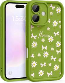 Case For IPhone 13, Pretty Pattern Design For Girls Women Silicone Cover, Soft TPU Material, Thicker Frame Shockproof Protective Girly Case For IPhone 13 (Pink Bow) - Daisy Bloom - View 11