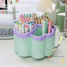 Hộp đựng đồ để bàn xoay 360° mới - 4 ngăn dung tích lớn, phù hợp đựng đồ dùng văn phòng, cọ trang điểm và đồ dùng học tập, 3 màu sắc để lựa chọn, thiết kế tiết kiệm không gian cho gia đình, văn phòng và trường học, hộp đựng đồ dùng trên bàn, giá đựng văn phòng phẩm, thiết kế vui nhộn, bề mặt nhẵn mịn. - Mảnh duy nhất - Xem 9