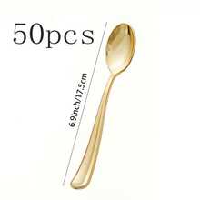 1/5/10/25/50/75/100/150/200/250pcs/Set Dining Tableware Set, Suitable For Buffet, Catering, Party, Kitchen, Home, Wedding, Birthday, Party Supplies And School Use - Gold - View 15