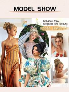 6 Inch Fluffy Bun Wig, With Elastic Hair Band, High Temperature Fiber, Suitable For All Occasions - Multicolor - View 12