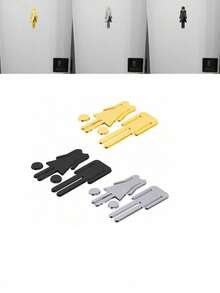 Señal de WC de plástico, pegatina de puerta de baño, letrero de baño, nueva placa de señalización - 1 paquete - Ver 9