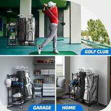 Golf Bag Stoe Gae Organizer Extra Large Size Golf Bag Stoe Stand And Golf Equment Rack  Gae Sed Basement - 2 Golf Bag Rack - View 5
