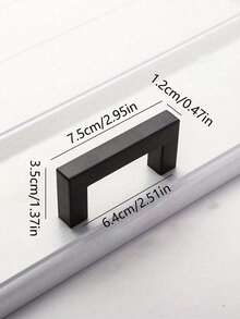 1 Black Cabinet Handle, Matte Black T-Shaped And Square Stainless Steel Kitchen Handles, Furniture Hardware, Door Handles, Cabinet And Wardrobe Drawer Pulls, Cabinet Handles - Black - View 8