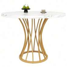 Tavoli da pranzo - Oro + MDF + Metallo-3 - Visualizzare 6