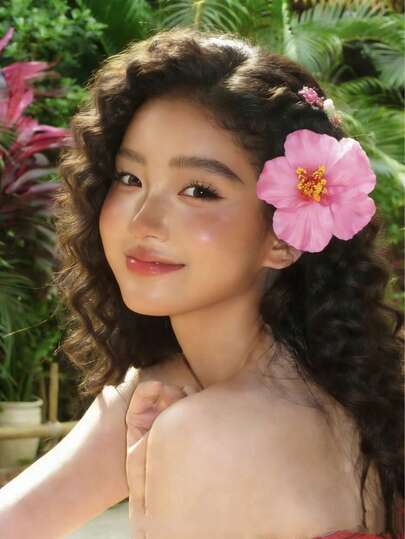 2 Stücke tropische Hibiskus Blumen Haarclips, süße Strandurlaubs-Stil Haaraccessoires für Frauen