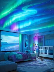 1 pieza Luz Proyector de Nebulosa, Luz Proyector de Aurora LED, Alimentado por USB, Con Control Remoto, Adecuado para Decoraciones de Fiesta, Decoraciones de Vacaciones, Decoraciones de Dormitorio, Decoraciones de Sala de Estar, Decoraciones de Boda, Decoraciones de Cumpleaños y Decoración del Hogar - Proyector de auroras - Ver 9