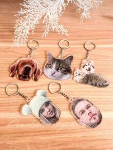 CUSTOM PHOTO Keychains, Die Cut Acrylic Photo, Custom Logo, Dog Photo Keyring, Baby Diaper Bag Charm, Personalized Cat Keychain - Multicolor - View 2