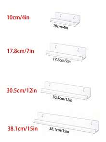 8/Pcs 12-Inch Transparent Acrylic Wall-Mounted Nail Polish Holder, Nail Polish Storage Box And Shelf - Clear - View 10