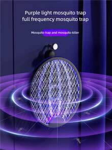 OBOVAY 可折叠电动蚊拍，带紫外线灯，USB充电，300mAh - 多色 - 查看 4