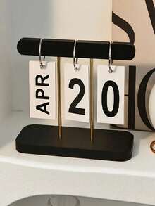 1pc Nordic Minimalist Creative Flip Calendar, Desk Calendar Ornament, Home Living Room, Dining Table, Coffee Table, Office Desk Decoration, Holiday Countdown Calendar - Single Piece - View 3