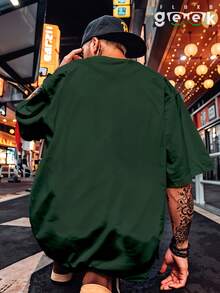 Camiseta Oversized Streetwear Jesus Cruz Yeshua Estampa Cristã REF 3409 FLUXOGEEK - Verde Militar - Visão 2