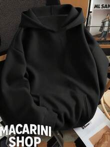 Moletom Liso casual Basico Estilosa Colorido Unissex Masculino Feminino 100% Algodão Top Premium Streetwear Lançamento Envio Imediato Varias Cores!! - Preto - Visão 1