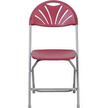 2 Pack HERCULES Series 650 Lb Capacity Burgundy Plastic Fan Back Folding Chairs – Heavy Duty, Portable Seating For Events, Parties, And Outdoor Use - Burgundy + Set Of 2 - View 5