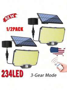 1/2 PACK 600lm LED Solar Street Light, Ultra Bright Floodlight, Motion Sensor Outdoor Courtyard Light, Sensor Road Lighting Garage Light - 黑與白 - 查看 1