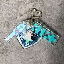 K-Pop风格MINJU、YUNAH、WONHEE、IROHA、MOKA应援棒，亚克力钥匙扣挂件，可个性化装饰汽车/卡片/包包，男女皆宜，圣诞节、万圣节、节日礼物 - 彩色 - 查看 11