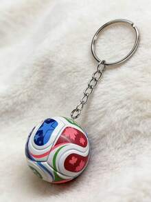 1个2026年足球钥匙扣，3D立体钥匙圈，男女通用足球迷收藏礼品，日常配饰 - 彩色 - 查看 4