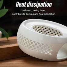 Teapot And Food Warmer,Teapot Warmer Ceramic, Tea Light Warmer, Ceramic Teapot Warmer Hollowed Pad Concave Bottom Practical Multifunction Teapot Heater For Family Office Cafe - White - View 8