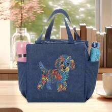 这款色彩缤纷的条纹小狗午餐包有多种颜色可选，是生日、返校等各种场合的完美礼物。它采用铝箔隔热层，防漏设计，方便携带。适用于办公室、学校、野餐、海滩旅行、露营、聚会、户外徒步、日常通勤等多种场合。这款保温包容量大，非常实用，可用作手提包/午餐包。拉链和内衬图案随机。午餐盒保冷包防水野餐包女士午餐包学习用品露营必备品 - 彩色 - 查看 16