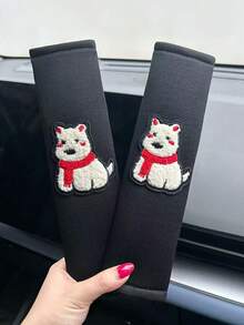 2个狗狗造型安全带套，可爱狗狗肩垫汽车安全带配件 - 護肩 - 查看 4